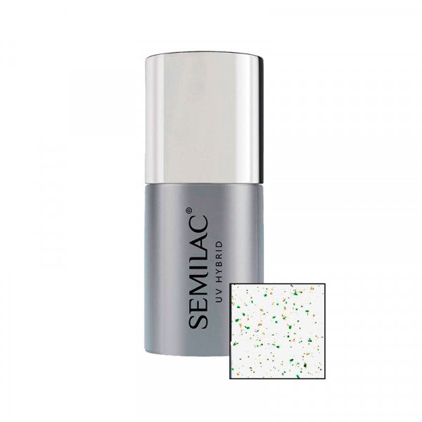 Top Coat Blinking - Semilac : Gold&amp;Green - 1