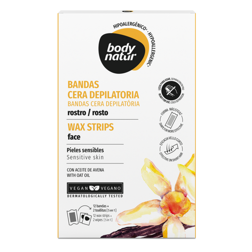 Bandas Depilatorias para el Rostro de Pieles Sensibles - Body Natur - 1