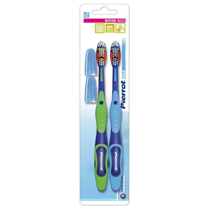 Cepillo de Dientes Gold - Pierrot : Medio x2 - 1
