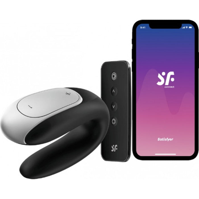 Vibrador Double Fun para Parejas - Satisfyer : Negro - 2