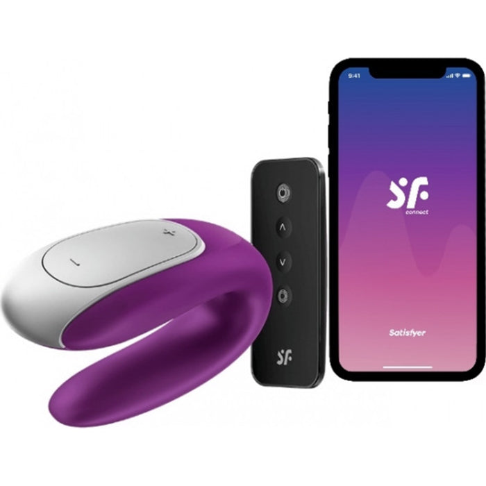 Vibrador Double Fun para Parejas - Satisfyer : Morado - 2