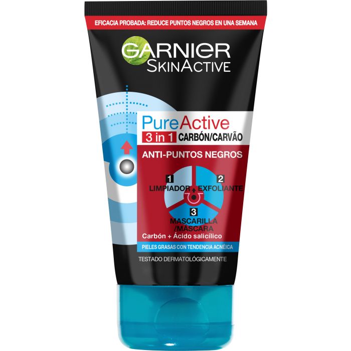 Limpiador 3 en 1 Carbón Pure Active Intense 150 ml - Garnier - 1