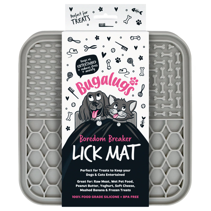 Lick Mat Antiestrés para Perros y Gatos - Gris - Bugalugs : Gris - 1