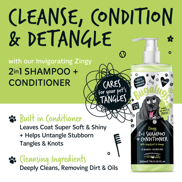 Zingy 2 in 1 Champú & Acondicionador Grapefruit & Orange - 500 ml - Bugalugs : 500ml - 3