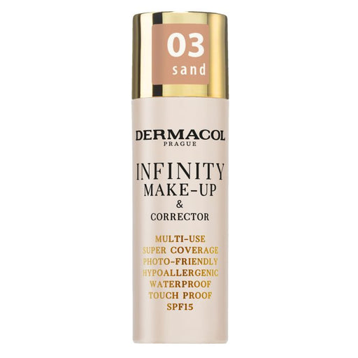 Base de Cobertura Total y Corrector Infinity 2 en 1 - Dermacol : 03 Sand - 1