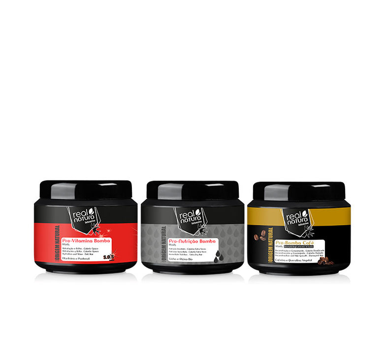 Kit Mascaras Bomba 3x200ml - Real Natura - 1
