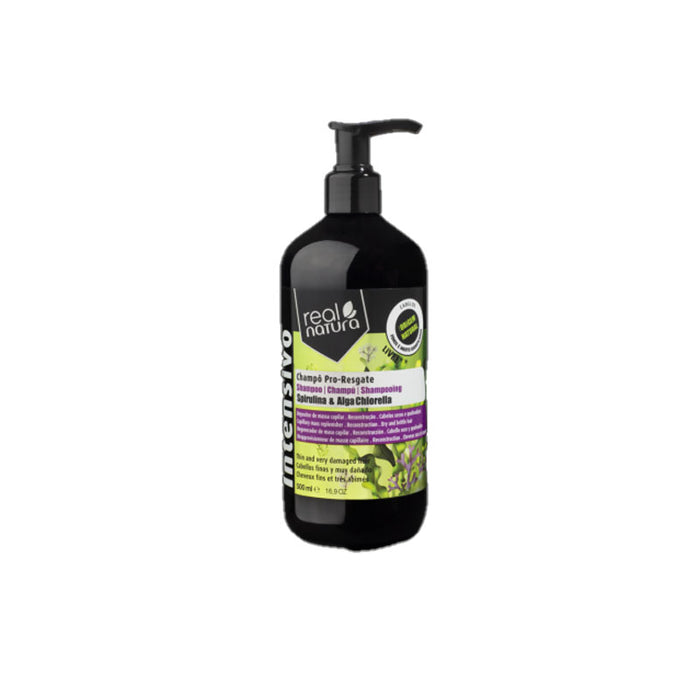 Champú Pro-Resgate con Espirulina y Alga Chlorella 500ml - Real Natura - 1