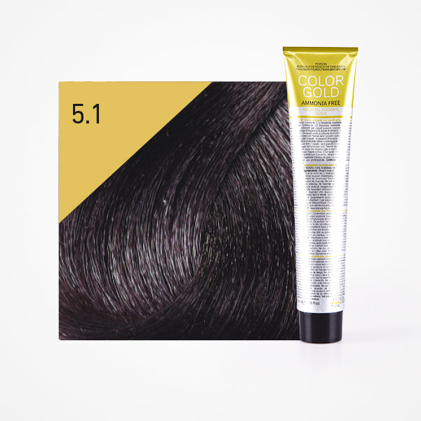 Tinte Color Gold sin amoniaco 100ml - Design Look : 5.1 Castaño Claro Ceniza - 1