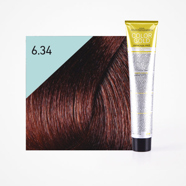 Tinte Color Gold sin amoniaco 100ml - Design Look : 6.34 Rubio Oscuro Dorado Cobre - 1