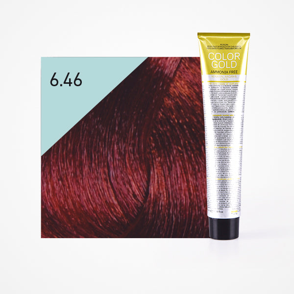 Tinte Color Gold sin amoniaco 100ml - Design Look : 6.46 Rubio Oscuro Cobre Rojo - 1