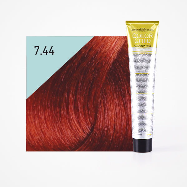 Tinte Color Gold sin amoniaco 100ml - Design Look : 7.44 Rubio Cobre Intenso - 1