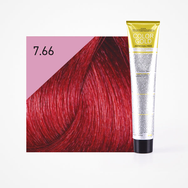Tinte Color Gold sin amoniaco 100ml - Design Look : 7.66 Rubio Rojo Intenso - 1