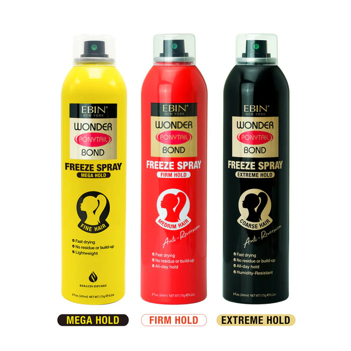 Spray Fijador Wonder Ponytail Bond Freeze 245ml - Ebin New York - 2