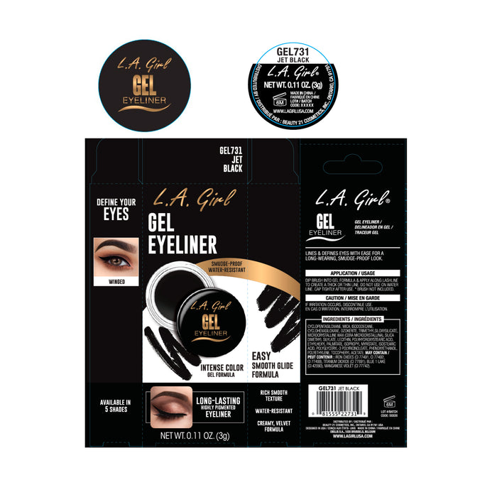 Delineador en Gel - L.A. Girl : Jet Black - 1