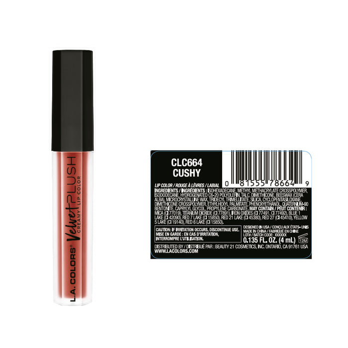 Labial Líquido Velvet Plush - L.A. Colors : Labial líquido Velvet Plush - Cushy - L.A. Colors - 2