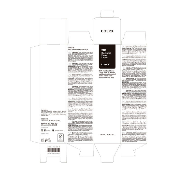 Exfoliante Químico con BHA Blackhead Power Liquid - Cosrx - 4