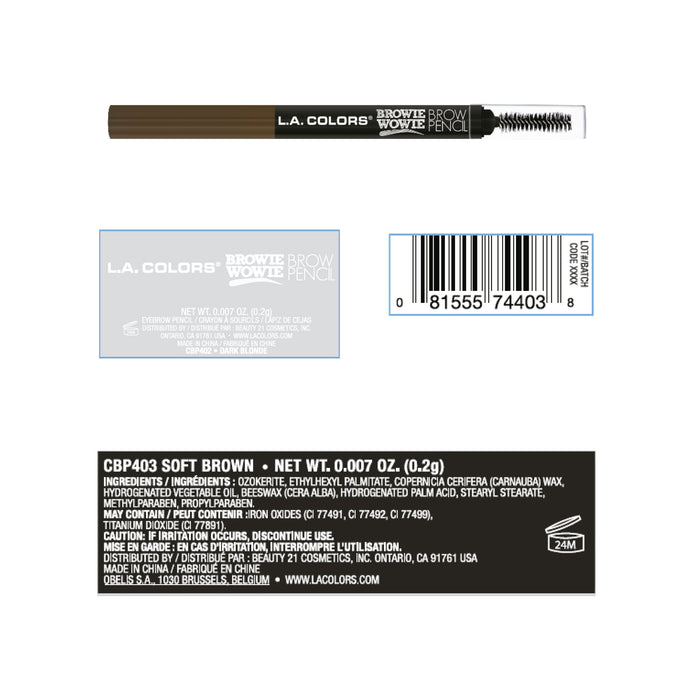 Lápiz de Cejas Browie Wowie - L.A. Colors : Soft Brown - 2