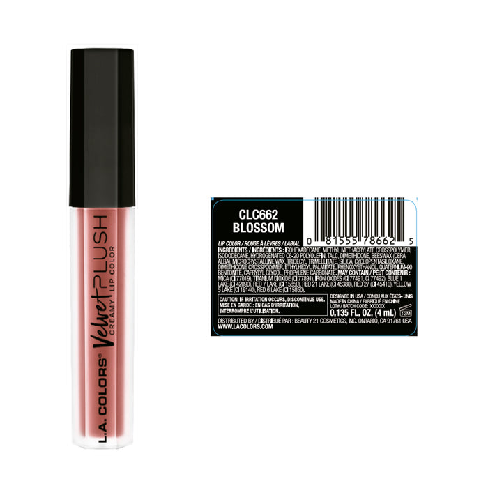 Labial Líquido Velvet Plush - L.A. Colors : Labial líquido Velvet Plush - Blossom - L.A. Colors - 2