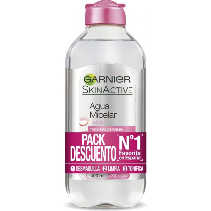 Agua Micelar Todo en uno - Garnier : 2 x 400 ml - 1