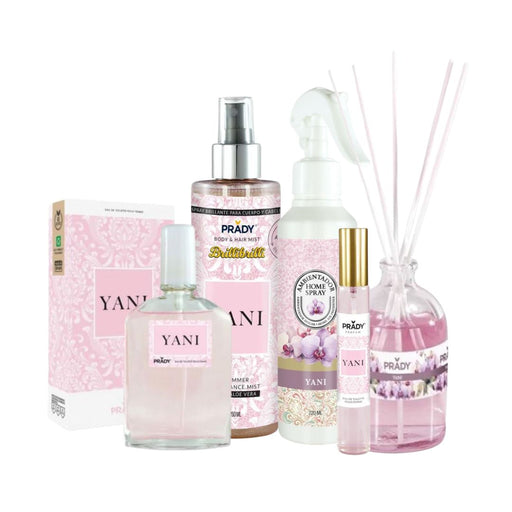 Pack Yani (perfume 90ml + perfume 33ml + body mist + spray ambientador + mikado) - Prady - 1