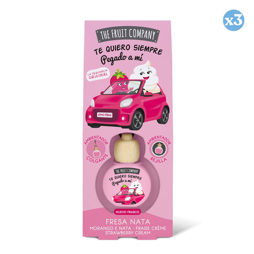 Pack 3x - Ambientador Coche 6,5 ml - Fresa Nata - The Fruit Company - The Fruit Company - 1