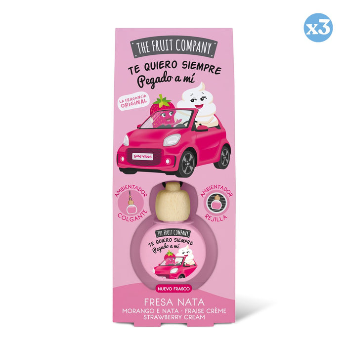 Pack 3x - Ambientador Coche 6,5 ml - Fresa Nata - The Fruit Company - The Fruit Company - 1