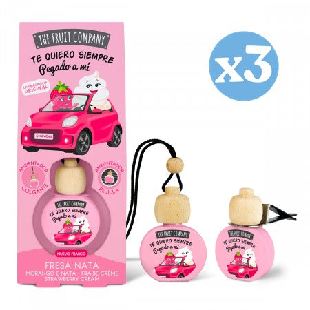Pack 3x - Ambientador Coche 6,5 ml - Fresa Nata - The Fruit Company - The Fruit Company - 2