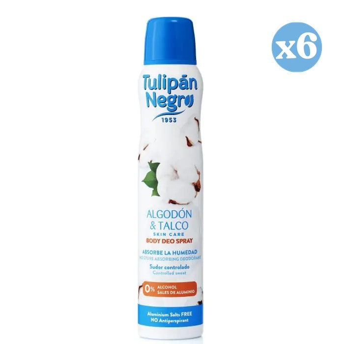 Pack 6x - Desodorante Spray - Algodón y Talco - Tulipan Negro - 1