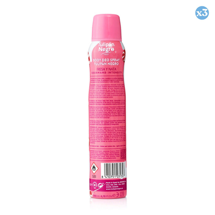 Pack 3x - Fresa y nata desodorante spray - Tulipan Negro - 3