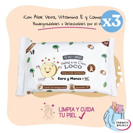 Toallitas Húmedas para Cara y Manos Desechables - The Fruit Company - 2