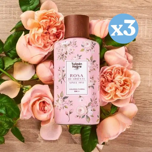Pack 3x - Colonia Floral Cristal Rosa de Oriente: 500 ML - Tulipan Negro - 2