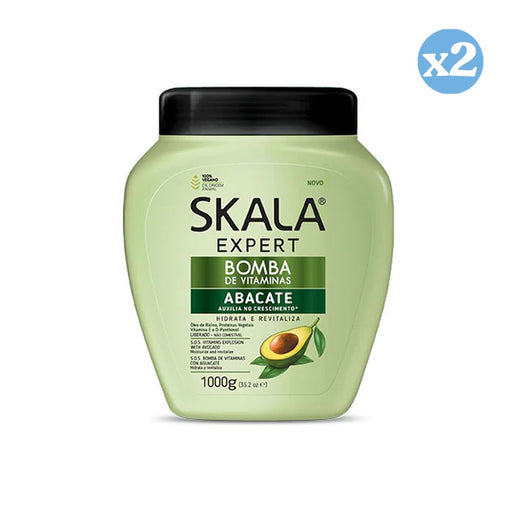 Pack 2x - Crema Acondicionadora Bomba Vitaminas Abacate 1000Ml - Skala - 1
