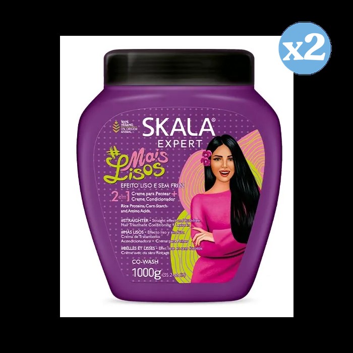 Pack 2x - Crema Acondicionadora Extra Lisos 1000Ml - Skala - 1