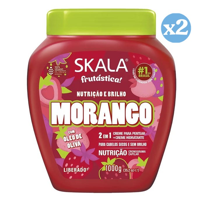 Pack 2x - CREMA ACONDICIONADORA MORANGO 1000ML - Skala - 1