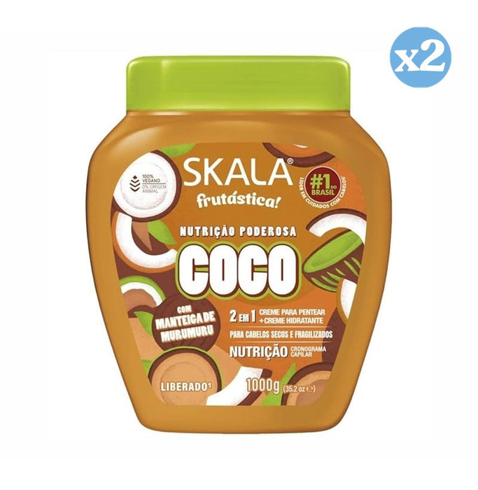 Pack 2x - CREMA ACONDICIONADORA COCO FRUTASTICA 1000ML  2EM1 - Skala - 1