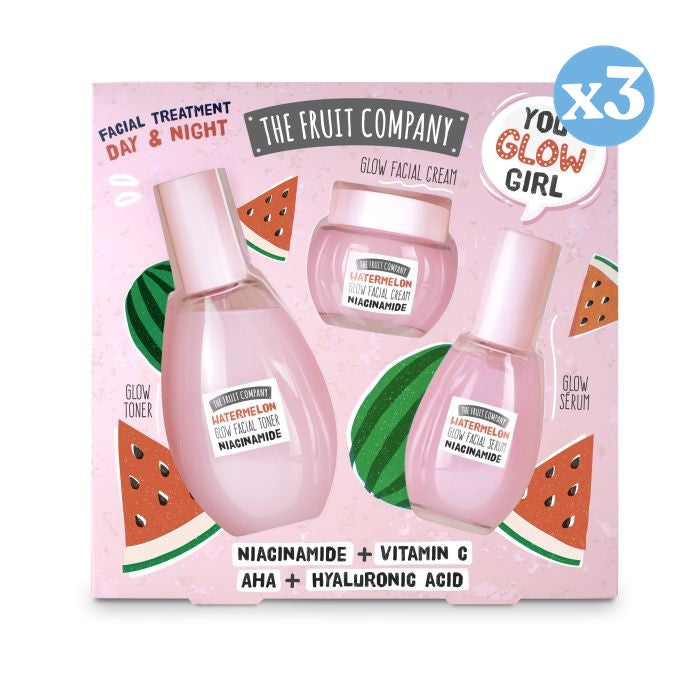 Pack 3x - Set Facial Glow Sandía Tónico + Crema+ Sérum - The Fruit Company - 1