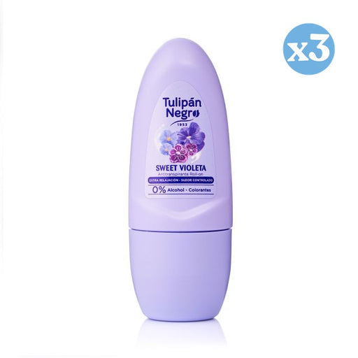 Pack 3x - Desodorante Roll on Sweet Violeta 50 ml - Tulipan Negro - 1
