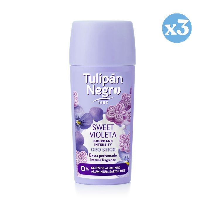 Pack 3x - Desodorante Stick Gourmand Violeta 60 ml - Tulipan Negro - 1