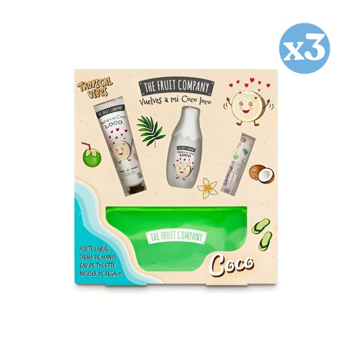 Pack 3x - Set Summer Coco Eau de Toilette + Crema de Manos + Aceite Labial + Neceser 100 ml - The Fruit Company - 1