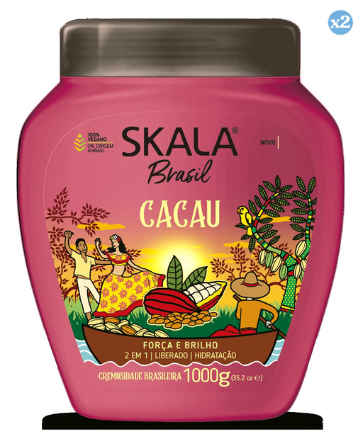Pack 2x - Crema Acondicionadora Brasil Cacau 1000ml - Skala - 1