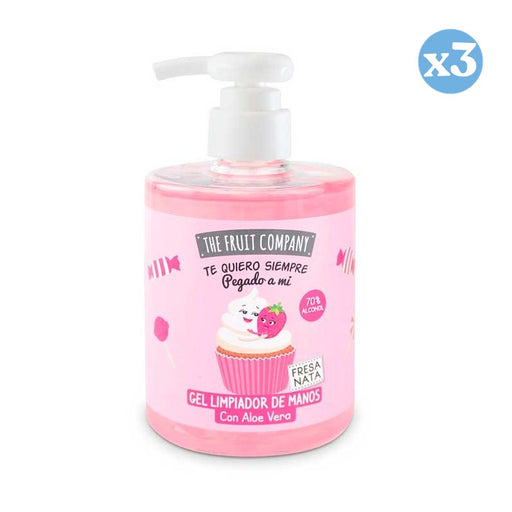 Pack 3x - Gel Limpiador de Manos - Fresa y Nata - 500ml - The Fruit Company - 1