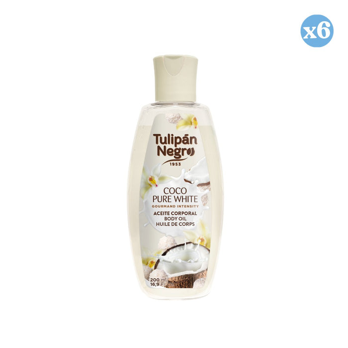 Pack 6x - Aceite Corporal Tulipán Negro Coco Pure White 200 ml - Tulipan Negro - 1