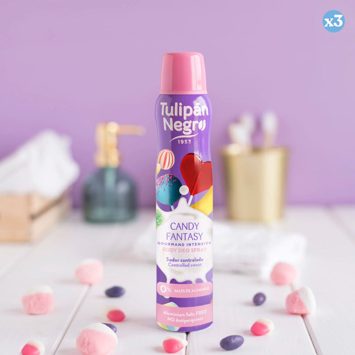 Pack 3x - DEO BODY SPRAY TN CANDY FANTASY 200 ML - Tulipan Negro - 3