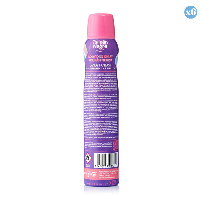 Pack 6x - DEO BODY SPRAY TN CANDY FANTASY 200 ML - Tulipan Negro - 2