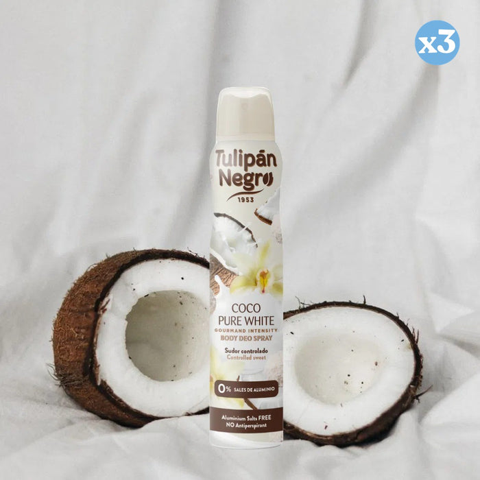 Pack 3x - DEO BODY SPRAY TN COCO PURE WHITE200 ML - Tulipan Negro - 2