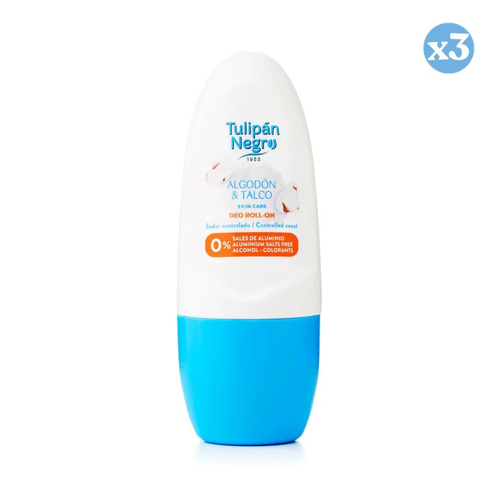 Pack 3x - Desodorante Roll On Algodón y Talco 50ml - Tulipan Negro - 1