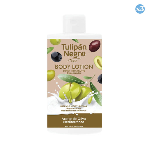 Pack 3x - BODY LOTION T.NEGRO ACEITE DE OLIVA 400 ML - Tulipan Negro - 1