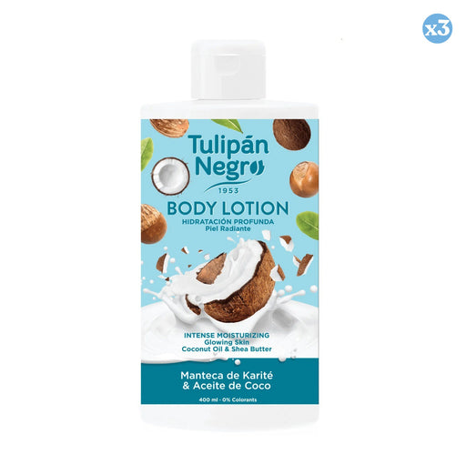 Pack 3x - BODY LOTION T.NEGRO KARITÉ Y COCO 400 ML - Tulipan Negro - 1