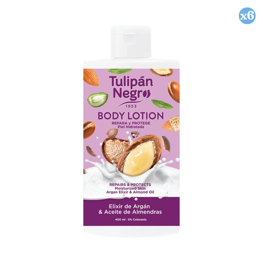 Pack 6x - BODY LOTION T.NEGRO ARGÁN Y ALMENDRAS 400 ML - Tulipan Negro - 1