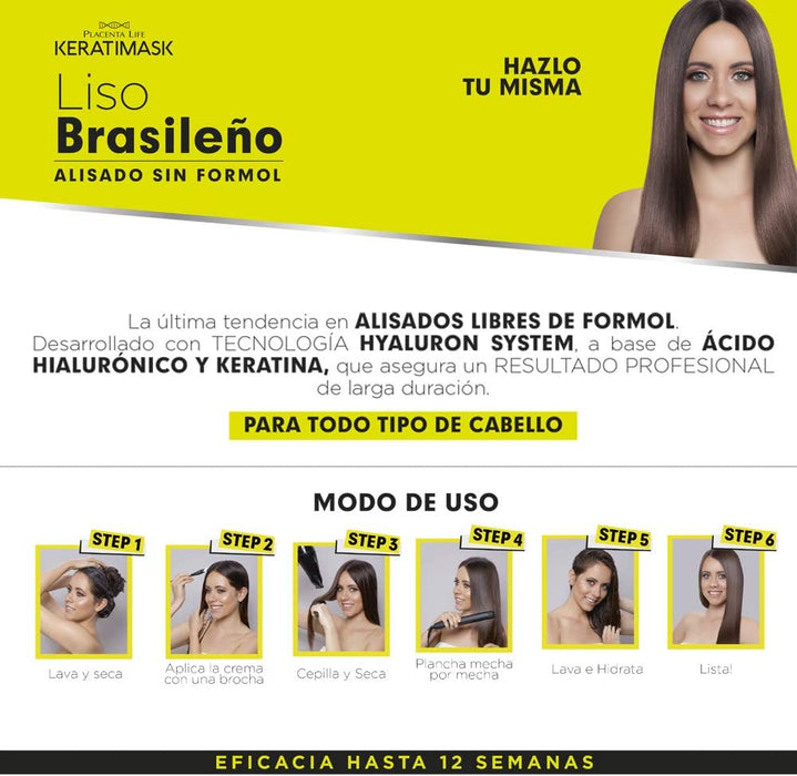 Pack 2 Alisado Brasileño Keratimask sin Formol - Be Natural - 7